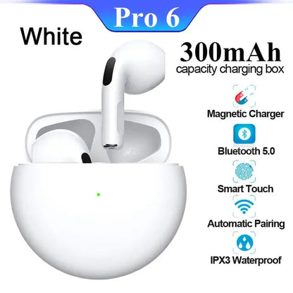 Pro 6 TWS Wireless Earphones WEM Support (www.WEM.support)