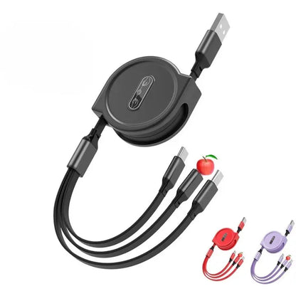 3 in 1 Retractable USB Cable WEM Support (www.WEM.support)