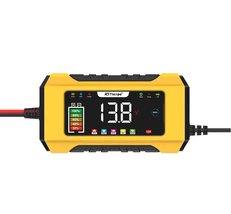 LED Color Screen Digital Display Automobile Battery Charger 12V Battery Charger With Memory Mode Smart Touch Button WEM Support (www.WEM.support)