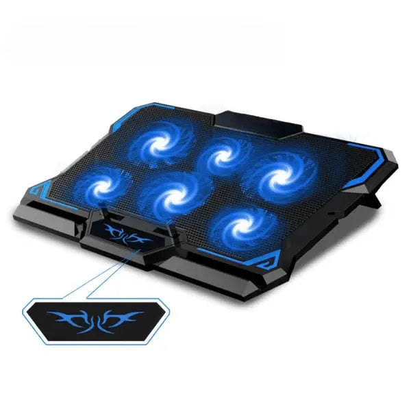 Six Fan LED Laptop Cooling Pad WEM Support (www.WEM.support)