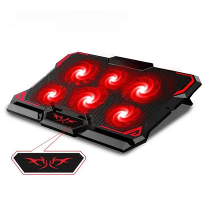 Six Fan LED Laptop Cooling Pad WEM Support (www.WEM.support)