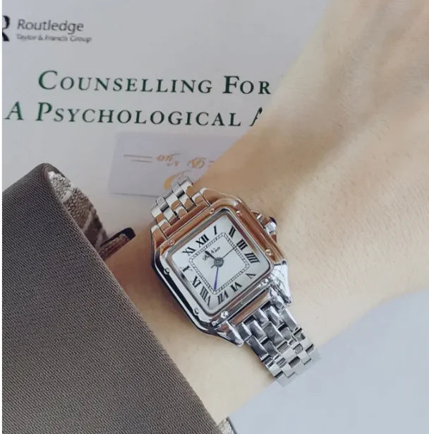 Fashion Square Simple Steel Band Quartz Watch WEM Support (www.WEM.support)