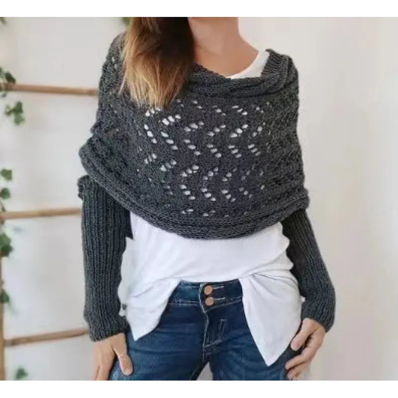 Knitted Double Sleeve Shawl WEM Support (www.WEM.support)