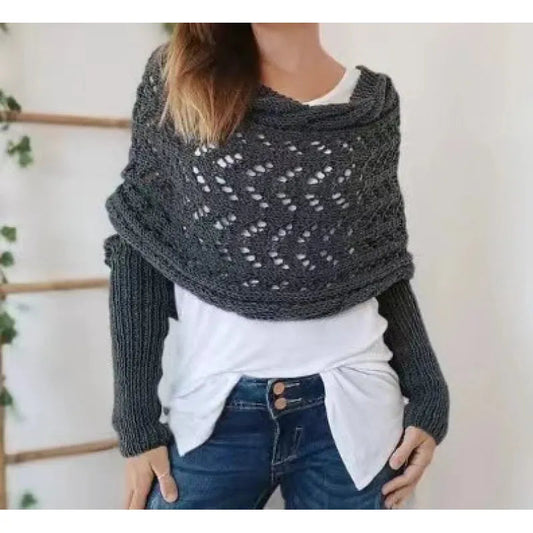 Knitted Double Sleeve Shawl WEM Support (www.WEM.support)