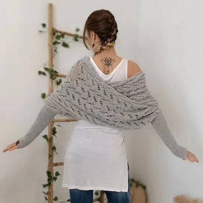Knitted Double Sleeve Shawl WEM Support (www.WEM.support)