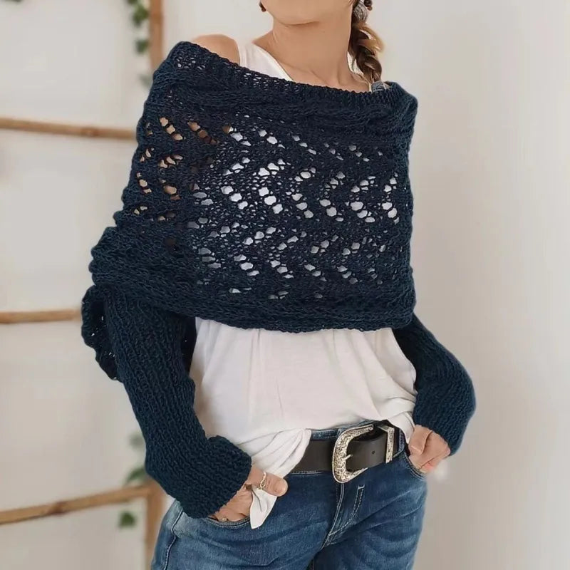 Knitted Double Sleeve Shawl WEM Support (www.WEM.support)