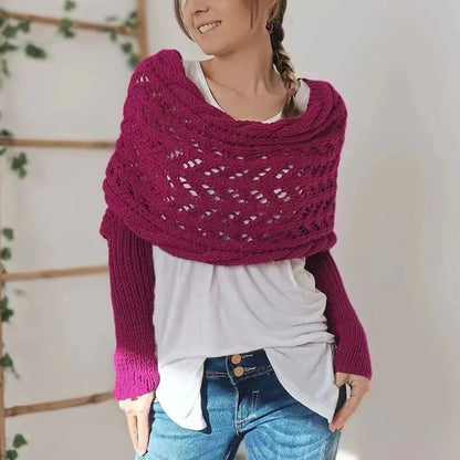 Knitted Double Sleeve Shawl WEM Support (www.WEM.support)