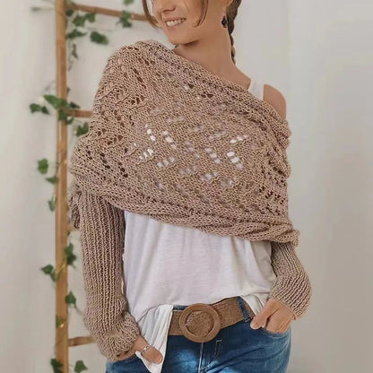Knitted Double Sleeve Shawl WEM Support (www.WEM.support)