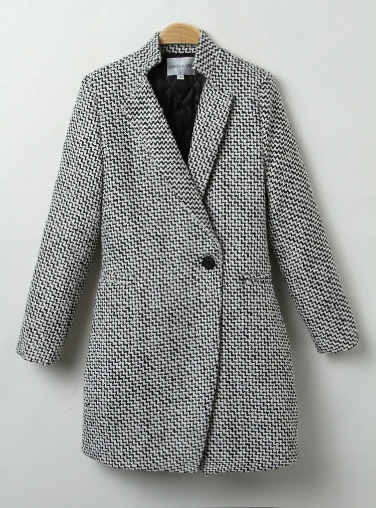 European Houndstooth Wool Coat WEM Support (www.WEM.support)