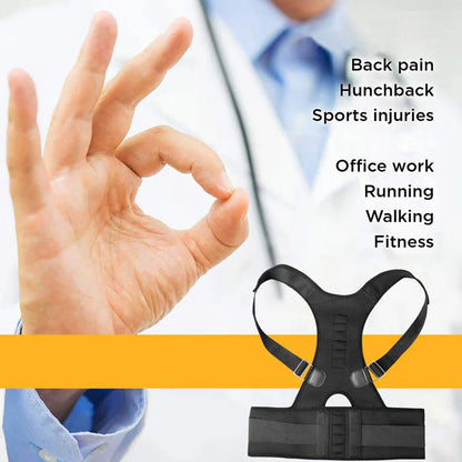 Posture Corrector Support Magnetic Back Shoulder Brace Belt Band For Men Women WEM Support (www.WEM.support)