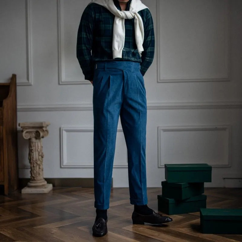 Corduroy Straight High Waist Casual Pants Men WEM Support (www.WEM.support)