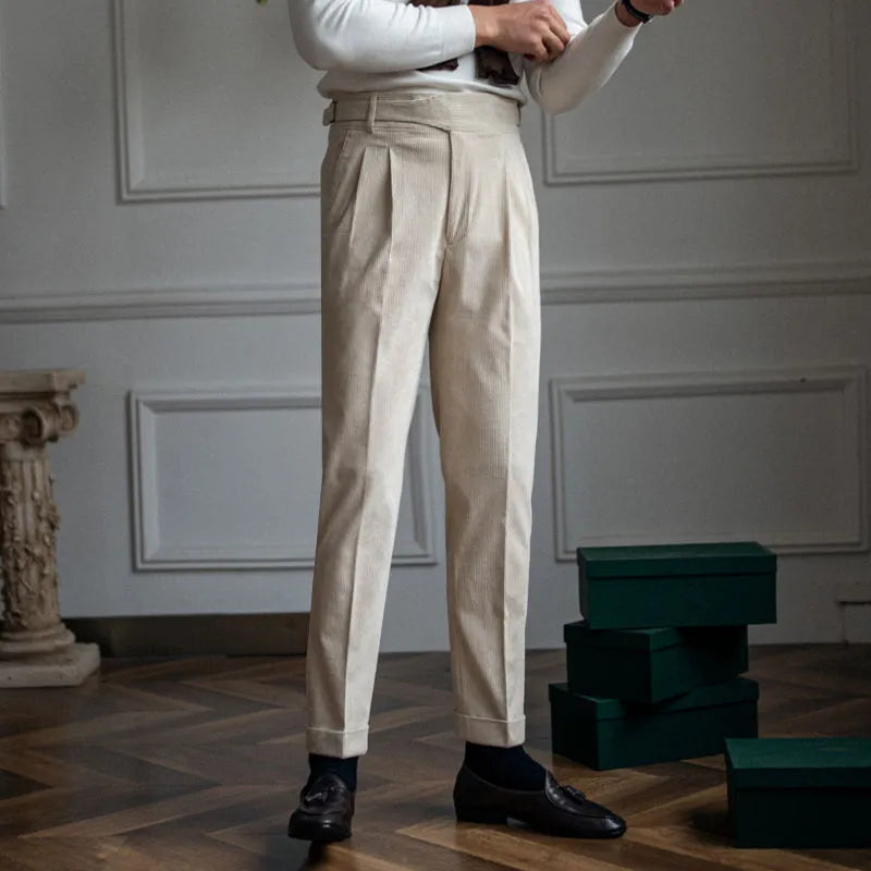 Corduroy Straight High Waist Casual Pants Men WEM Support (www.WEM.support)
