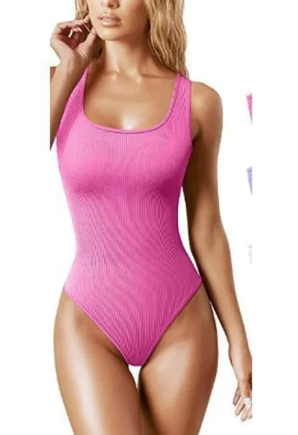 Women's U-neck Sleeveless Vest Tight Jumpsuit WEM Support (www.WEM.support)