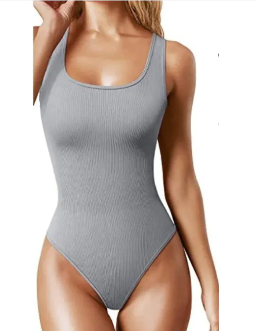 Women's U-neck Sleeveless Vest Tight Jumpsuit WEM Support (www.WEM.support)