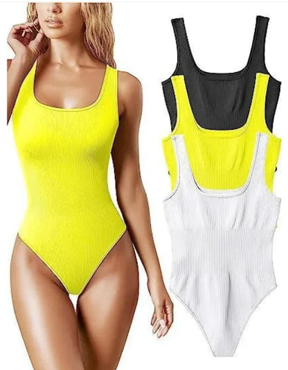 Women's U-neck Sleeveless Vest Tight Jumpsuit WEM Support (www.WEM.support)