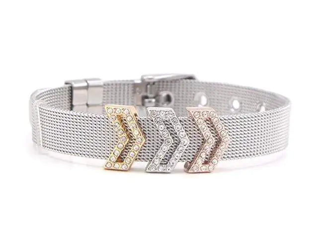 3 Chevron Pavé Charm Bracelet WEM Support (www.WEM.support)