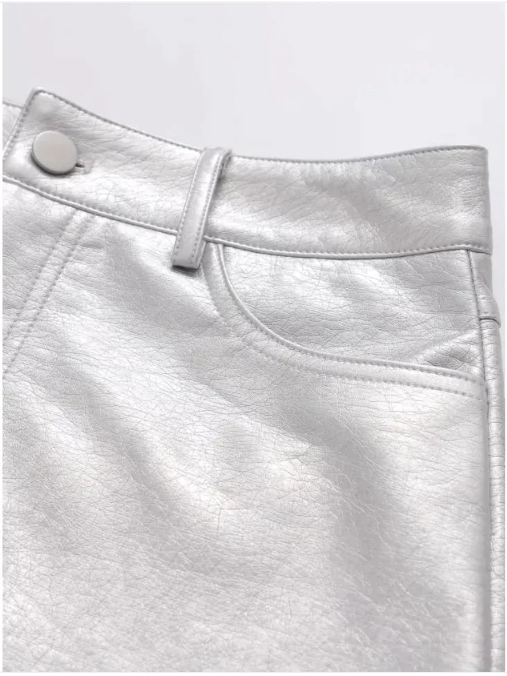 High-Waist Slim PU Skirt WEM Support (www.WEM.support)