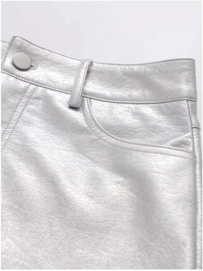 High-Waist Slim PU Skirt WEM Support (www.WEM.support)