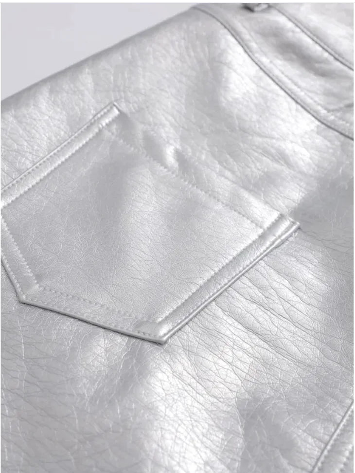 High-Waist Slim PU Skirt WEM Support (www.WEM.support)