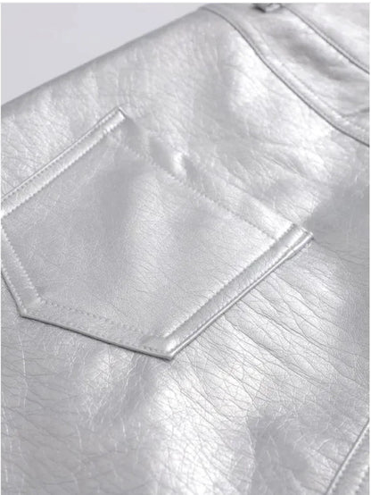 High-Waist Slim PU Skirt WEM Support (www.WEM.support)