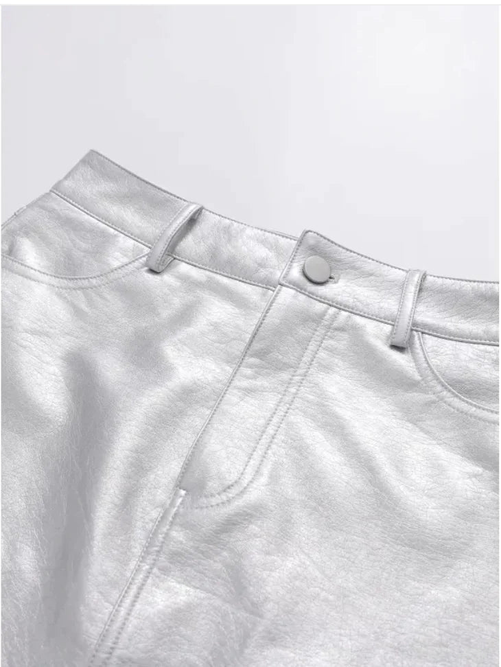 High-Waist Slim PU Skirt WEM Support (www.WEM.support)