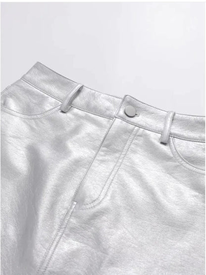 High-Waist Slim PU Skirt WEM Support (www.WEM.support)