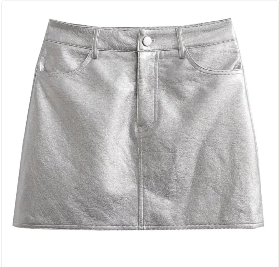 High-Waist Slim PU Skirt WEM Support (www.WEM.support)