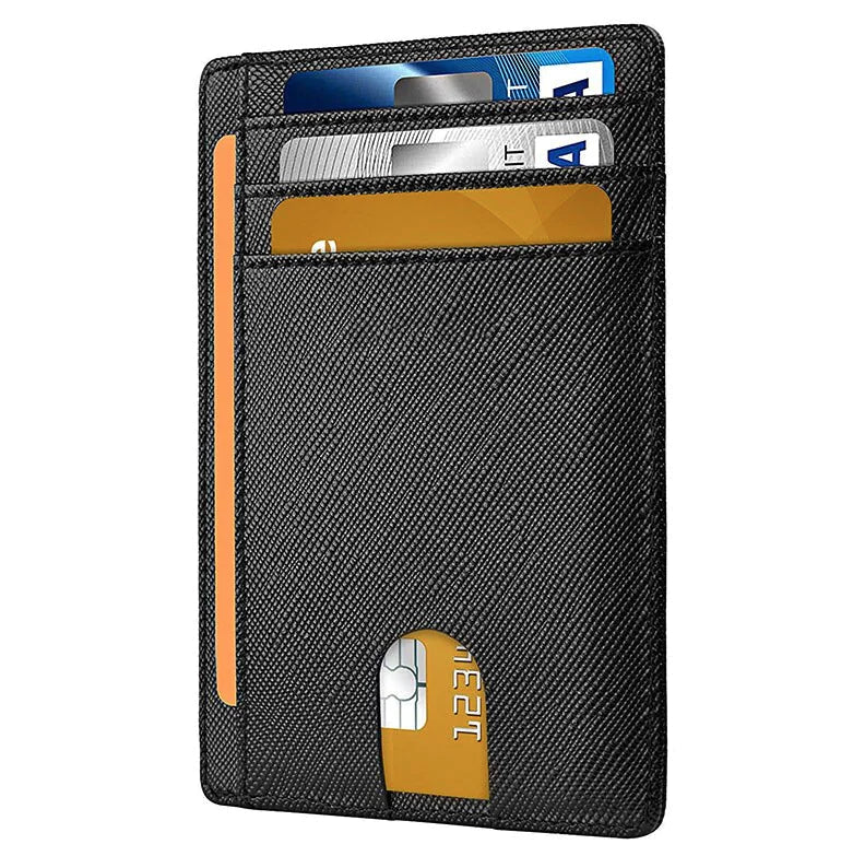 Mens Leather Slim Wallet Credit Card Holder RFID Blocking Pocket ID Money PU USA WEM Support (www.WEM.support)