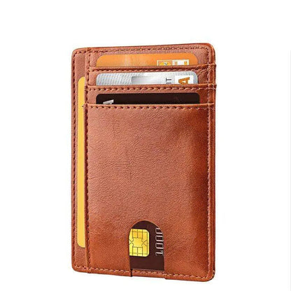 Mens Leather Slim Wallet Credit Card Holder RFID Blocking Pocket ID Money PU USA WEM Support (www.WEM.support)
