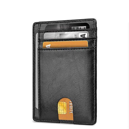 Mens Leather Slim Wallet Credit Card Holder RFID Blocking Pocket ID Money PU USA WEM Support (www.WEM.support)