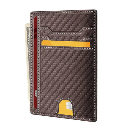 Mens Leather Slim Wallet Credit Card Holder RFID Blocking Pocket ID Money PU USA WEM Support (www.WEM.support)