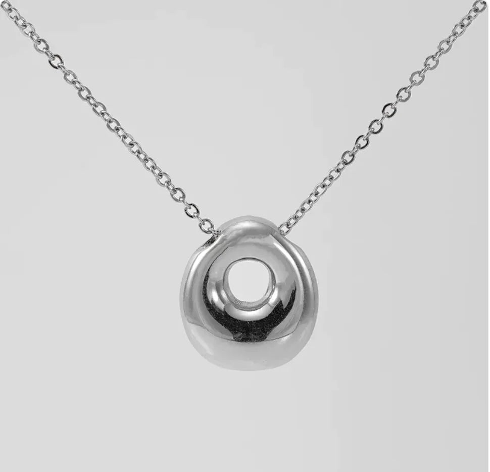 Women's Glossy Bubble Letter Pendant Necklace WEM Support (www.WEM.support)