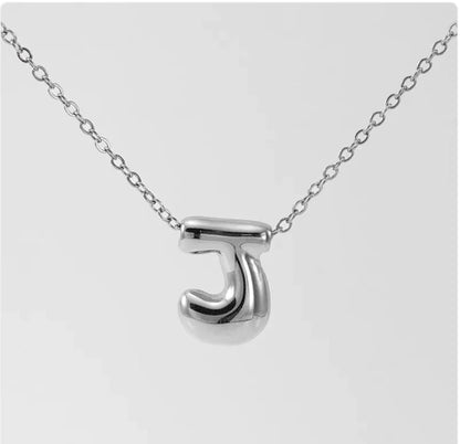 Women's Glossy Bubble Letter Pendant Necklace WEM Support (www.WEM.support)