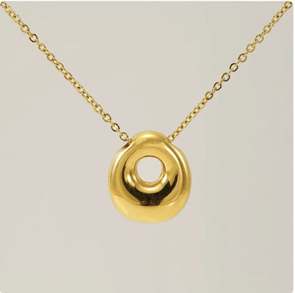 Women's Glossy Bubble Letter Pendant Necklace WEM Support (www.WEM.support)