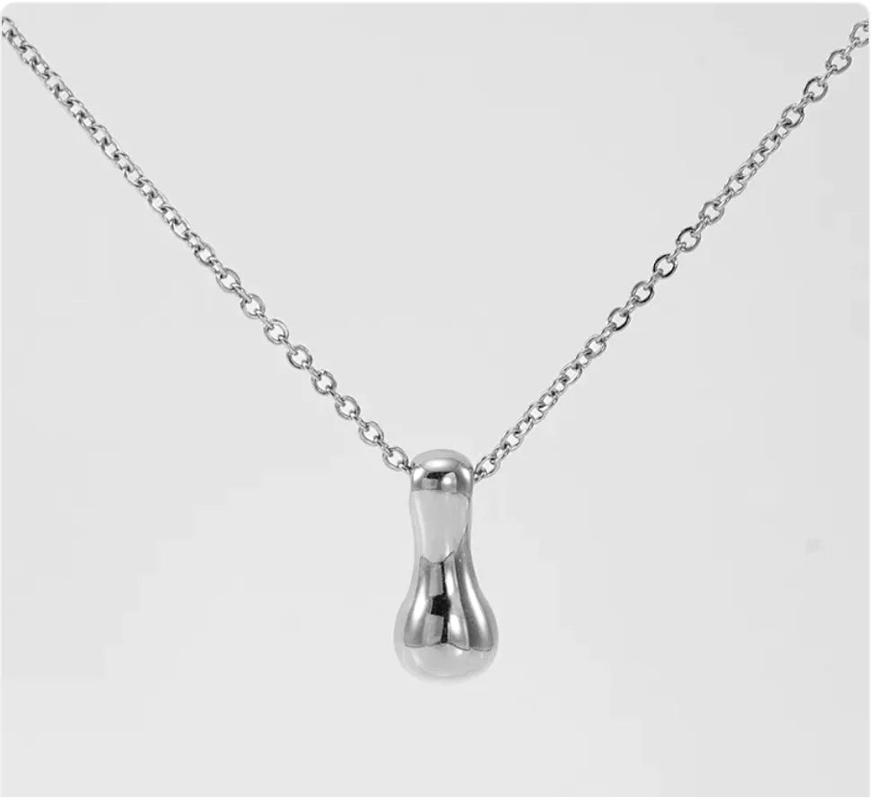 Women's Glossy Bubble Letter Pendant Necklace WEM Support (www.WEM.support)