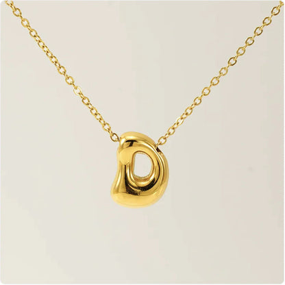 Women's Glossy Bubble Letter Pendant Necklace WEM Support (www.WEM.support)