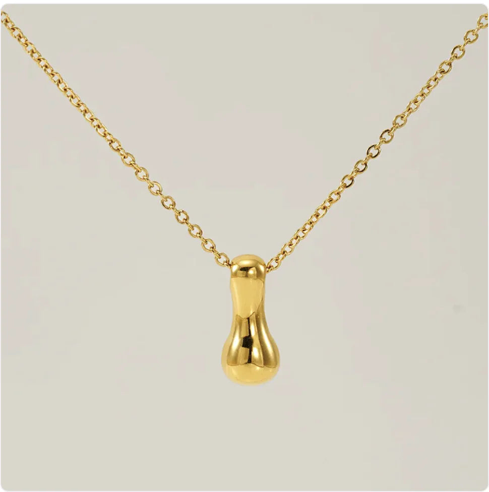 Women's Glossy Bubble Letter Pendant Necklace WEM Support (www.WEM.support)