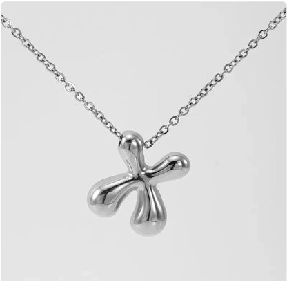 Women's Glossy Bubble Letter Pendant Necklace WEM Support (www.WEM.support)