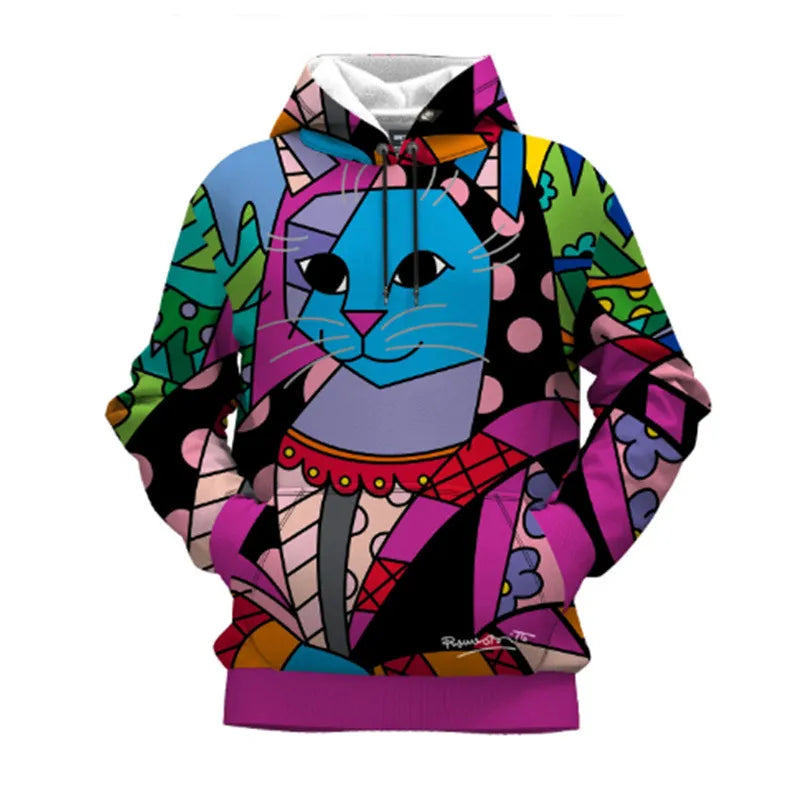 New Loose Large Size Cross-Border Wholesale Digital Printing Hooded Jacket WEM Support (www.WEM.support)