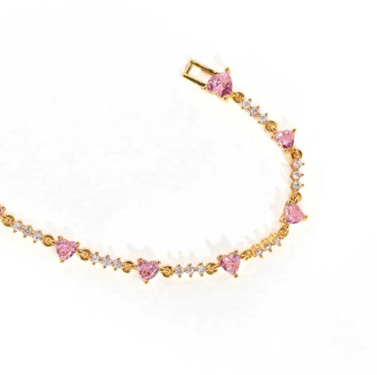 Y2K Heart Rhinestone Bracelet WEM Support (www.WEM.support)