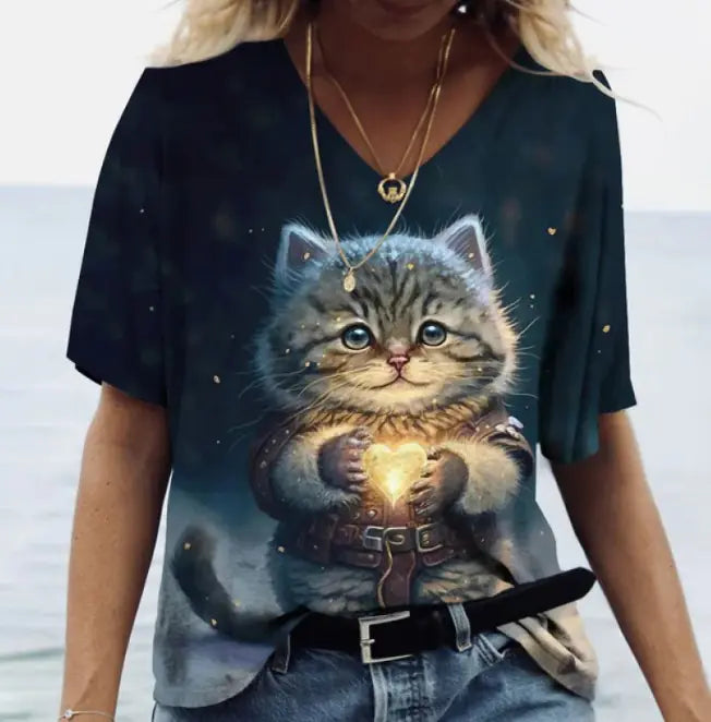 Cat Pattern Tshirt WEM Support (www.WEM.support)