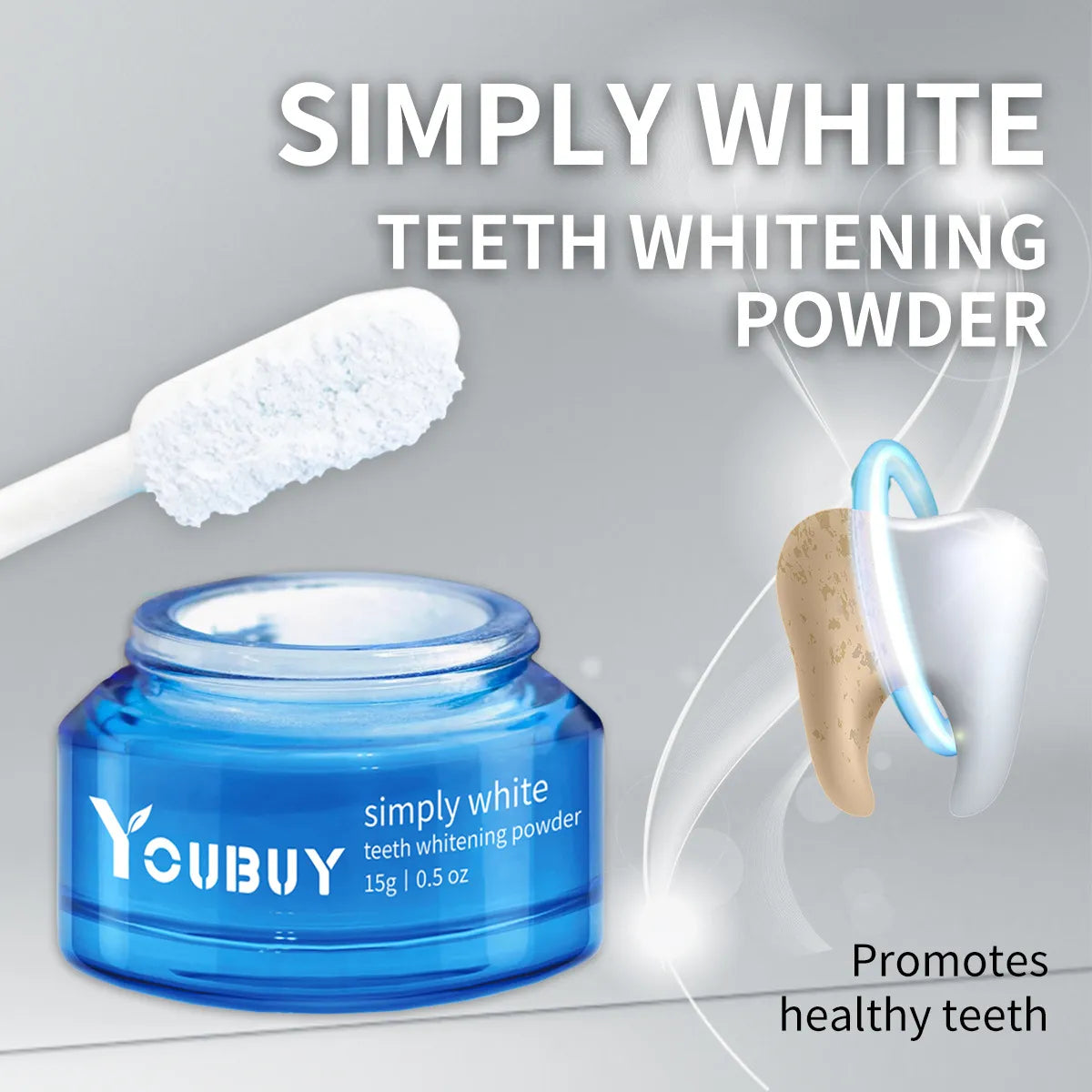 YOUBUY Teeth Whitening Brightening Powder Reduce Tooth Stains Yellow WEM Support (www.WEM.support)