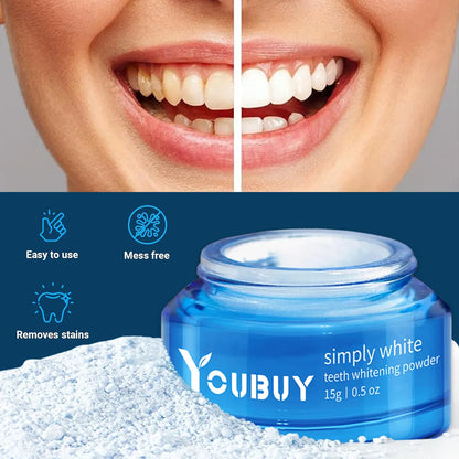 YOUBUY Teeth Whitening Brightening Powder Reduce Tooth Stains Yellow WEM Support (www.WEM.support)