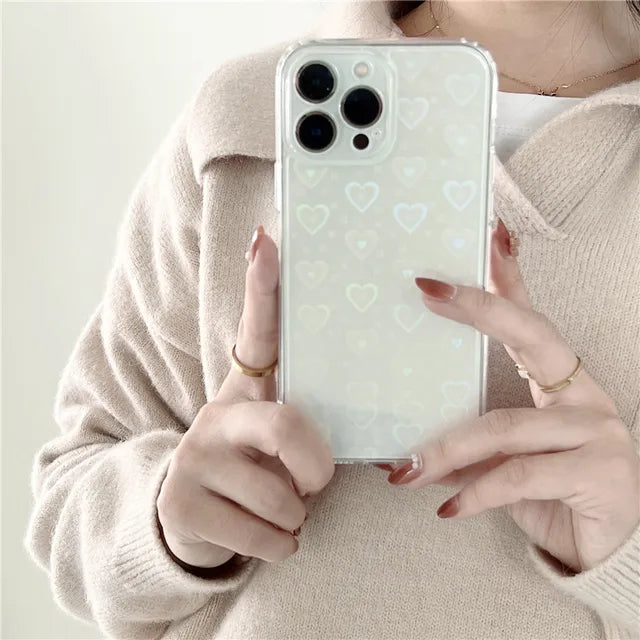 Gradient Love Heart Phone Case WEM Support (www.WEM.support)
