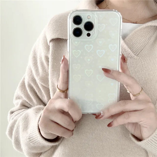 Gradient Love Heart Phone Case WEM Support (www.WEM.support)