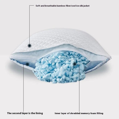Memory Foam Cool Feeling Pillow WEM Support (www.WEM.support)