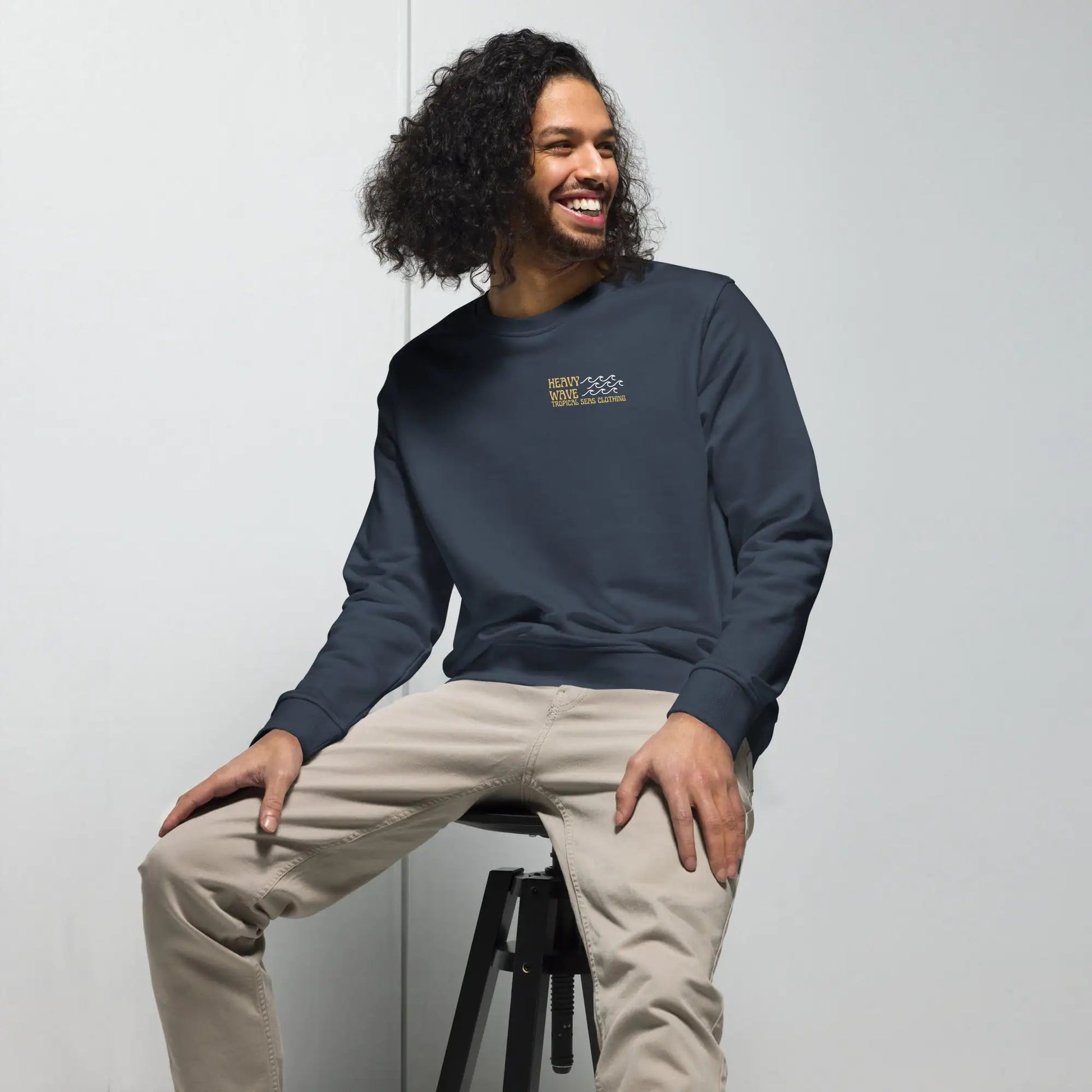 Men's Heavy Wave Energy Organic Sweatshirt WEM Support (www.WEM.support)