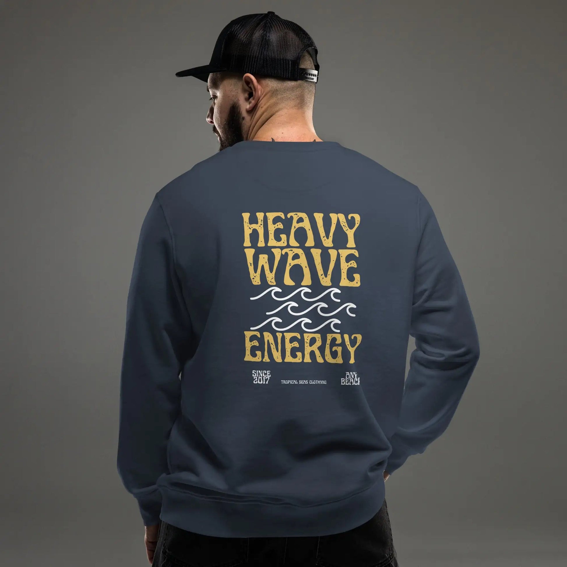 Men's Heavy Wave Energy Organic Sweatshirt WEM Support (www.WEM.support)
