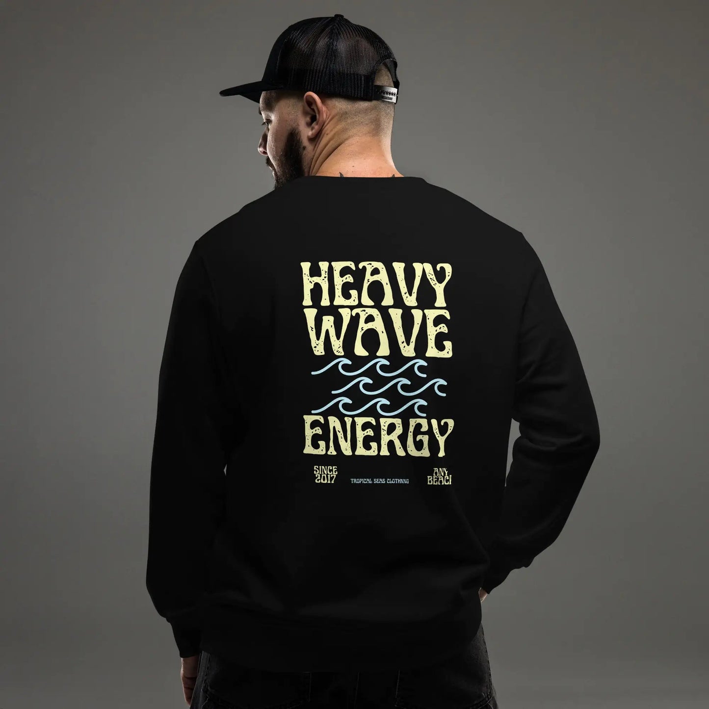 Men's Heavy Wave Energy Organic Sweatshirt WEM Support (www.WEM.support)