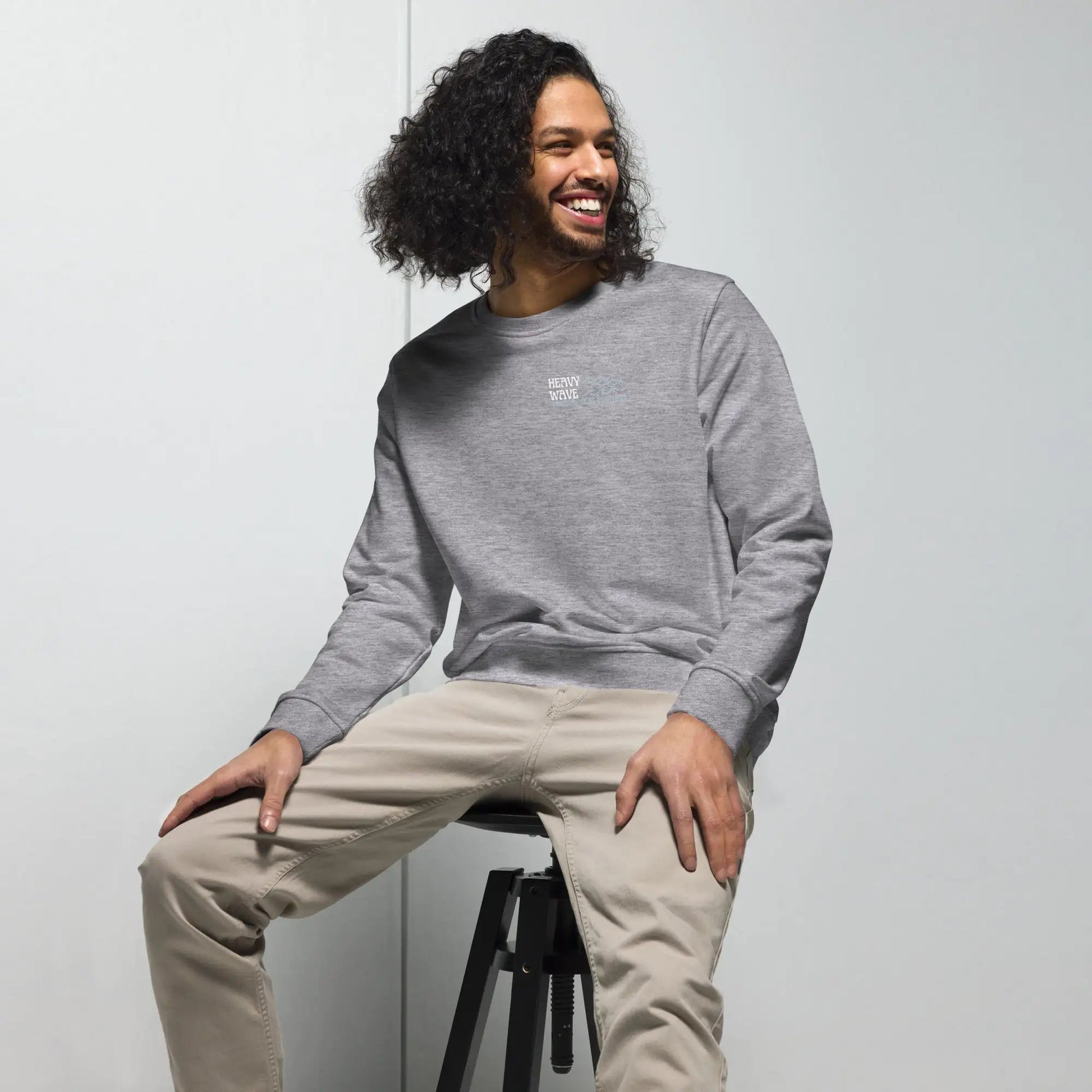 Men's Heavy Wave Energy Organic Sweatshirt WEM Support (www.WEM.support)